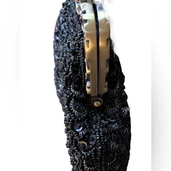 The Edwardian Revival Great Gatsby Style Black Fully Beaded Evening Bag - Picture 10 of 16